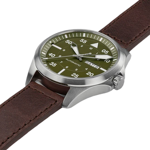 Shenzhen China fabricante relojes automáticos hombres con cara verde y correa de piel de becerro <span class=keywords><strong>100M</strong></span> <span class=keywords><strong>WR</strong></span> U3005 - Product Image 3