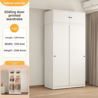 Armoire Pliante Moderne en Acier Simple avec 2 Étagères, Design Écologique, Multi-Portes, Autoportante, Poignées Métalliques, Rangement pour Chambre et Balcon