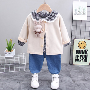 Venta al por Mayor de Conjuntos de Ropa para Niños, Estilo Nuevo, Camisas para Niñas y Jeans de Mezclilla, Conjunto Ajustado para Niños - Product Image 2