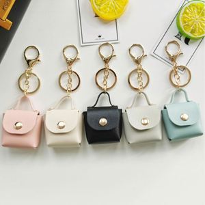 Small Bag Keychain PU Leather Mini Purse Keychain Cute Coin Purse <b>Keyring</b> with Snap Button Car Bag <b>Charm</b> Pendant - Product Image 4