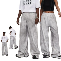 Pantalon baggy personnalisé grande taille OEM Streetwear pantalon de survêtement droit vintage à jambe large en polaire pour hommes