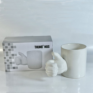 Diseño moderno creativo <span class=keywords><strong>Pulgar</strong></span> Alabanza Taza de cerámica personalizada Taza de café/leche de alta temperatura para reconocimiento - Product Image 4