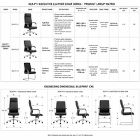 Chaise de bureau de direction à dossier haut en cuir, pivotante, noire, avec verrouillage d'inclinaison, ergonomique, pour bureau