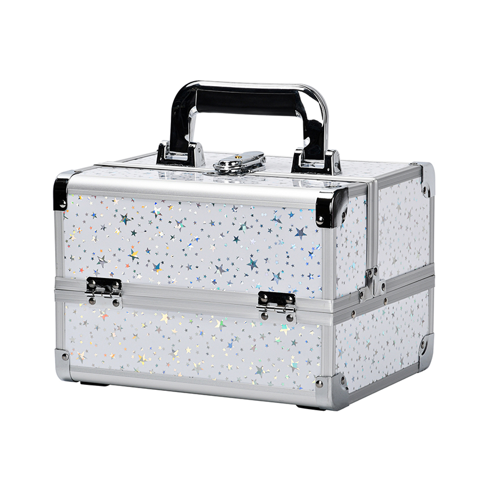 Boîte double ouverte à motif d'étoiles blanches