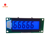 Modul LCD 5 Digit 7 Segmen Antarmuka Serial Lampu Latar Biru Tegangan Lebar SMS0501E3