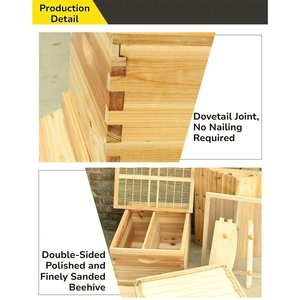 Nouvelles ruches en bois de sapin de Chine, enduites de cire, avec système de collecte automatique du miel, garantie 1 an, <span class=keywords><strong>Super</strong></span> Box + 7 cadres - Product Image 4