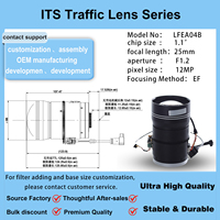 Objectif ITS Traffic Lens Series LFEA04B, taille de la puce 1.1, distance focale 25 mm, ouverture F1.2, 12 MP, mise au point électronique
