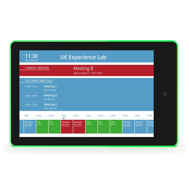 NFC RFID Conference Meeting Room Schedule Display Light bar Software 10.1 Inch POE Power Android Tablet