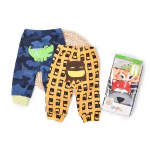 Pantalones largos de algodón con estampado para niño y niña, pantalón de otoño para bebé, 5 piezas