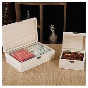 Wooden <b>Tea</b> Storage <b>Box</b> Rectangle Compartmentalized Desktop Organizer Zen Style Gift Packaging <b>Box</b> - Product Image 1