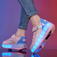 Chaussures de sport LED lumineuses pour enfants, en cuir verni scintillant, clignotantes, pour filles et garçons, recharge USB, vente en gros usine