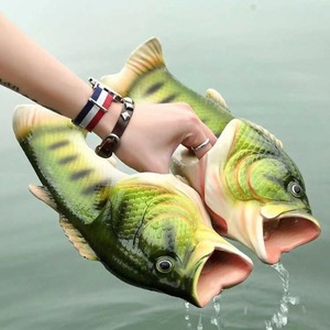 Nouvelles tongs antidérapantes amusantes en forme de poisson pour hommes, sandales tendance pour étudiants et couples, imperméables pour l'intérieur, pour femmes - Product Image 1