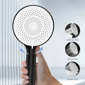 Topway Matt Black 3-Jet Anti Lime Cabezal de ducha de mano-Diseño moderno Fácil instalación Ahorro de agua Masaje <span class=keywords><strong>Baño</strong></span> Apartamento - Product Image 1