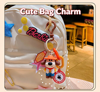 Nouveau porte-clés en PVC de dessin animé pour garçon, pendentif de sac à dos, porte-clés créatif mignon en forme de chien, vente en gros Z