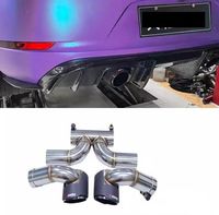 Embout d'échappement en acier inoxydable DEX pour Porsche 718 Cayman 2017-2025, embout quadruple, acier inoxydable SS304, épaisseur 1,5 mm