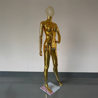 Usine en gros Sexy Curvy Dummy placage or femme gros seins grande taille Mannequin femme avec tête en métal creux