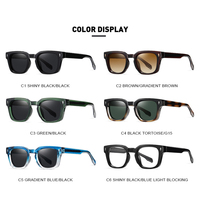 Lunettes de soleil de luxe 2025 PC+CP à monture carrée épaisse, protection UV400, polarisées, de marque, style vintage rétro