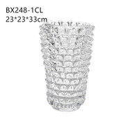 YN fait à la main soufflé à la bouche Vase en verre clair brillant Triangle prismes épineux Design décor de Table pièce maîtresse Vases de mariage