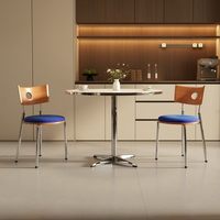 Ensemble de table et chaises de salle à manger de style français vintage américain rétro, en bois massif et acier inoxydable, pour balcon, table réglable, restaurant