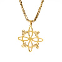 Collier Pendentif Nœud de Sorcière Spirale Viking en Acier Inoxydable Doré, Triskelion Nordique, Bijou Bohème Tendance pour Femme, Idéal pour le Quotidien
