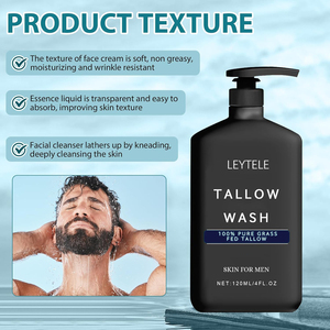 Kit de Soins <span class=keywords><strong>Visage</strong></span> <span class=keywords><strong>Homme</strong></span> Marque Privée avec Nettoyant Naturel Contrôle Sébum, Lotion Hydratante et Baume au Suif Fouetté - Product Image 5