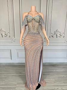 Boîte de nuit Bar Festival tenue chanteur danseur <span class=keywords><strong>robe</strong></span> de soirée femmes chanteur Jazz danse Costume plein strass <span class=keywords><strong>robe</strong></span> de soirée - Product Image 2