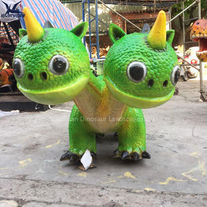 Équipement de parc d'attractions Scooter dragon <span class=keywords><strong>vert</strong></span> à deux têtes <span class=keywords><strong>Centre</strong></span> commercial Voiture pour enfants - Product Image 6