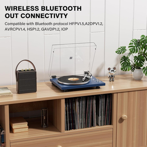 <span class=keywords><strong>Tocadiscos</strong></span> de Vinilo Vintage, <span class=keywords><strong>Tocadiscos</strong></span> Inalámbrico con Altavoces Integrados, <span class=keywords><strong>Tocadiscos</strong></span> de LP Estéreo de Alta Fidelidad para Decoración de Sala de Estar - Product Image 1