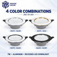 Spot encastré LED rond en aluminium pour plafond, AC 220-240V, diffuseur givré, clips à ressort pour commerces, bureaux, couloirs