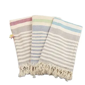 Large Size White Tassel Custom Design Jacquard Beach Towel Velour Cotton Printing Towel