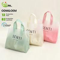 Bolsa de Plástico LDPE con Asa de Lazo Suave y Logotipo Personalizado, Bolsa de Compras Reutilizable al por Mayor para Ropa y Regalos