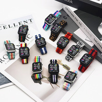 Montre électronique de sport pour étudiants, rectangulaire, haute valeur chromatique, course à pied, lumineuse, élastique, bracelet pour femmes, hommes et enfants
