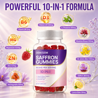 Gummies sans sucre saveur framboise à l'extrait de safran pour adultes – Soutien quotidien pour le sommeil, l'humeur et le bien-être (OEM/ODM)
