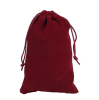 Sac à bijoux en velours avec cordon petit sac en tissu floqué noir sac en velours avec logo personnalisé