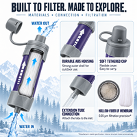 Paille filtrante à eau réutilisable pour l'extérieur, purificateur d'eau personnel portable pour le camping, la randonnée, la survie, les situations d'urgence, vente en gros