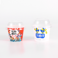 200ml 260ml 145g Personnalisé IML Jetable En Plastique Parfait Yaourt Gruau Tasse Avec Couvercle En Dôme