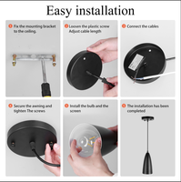 Lampe suspendue en fer de style nordique moderne pour salle à manger, cuisine, luminaires suspendus linéaires réglables pour intérieur/luminaire suspendu LED