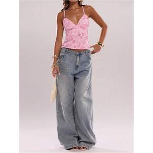 เสื้อสายเดี่ยวปักเลื่อมสำหรับผู้หญิง คอวี สายสปาเก็ตตี้ เปิดหลัง เหมาะสำหรับใส่ไปเที่ยวคลับหรืองานปาร์ตี้ - Product Image 4