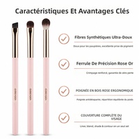 Kit de pinceaux cosmétiques professionnels JLY Luxury 6 pièces, manche brillant, poils synthétiques ultra-doux, étiquette privée, logo personnalisé