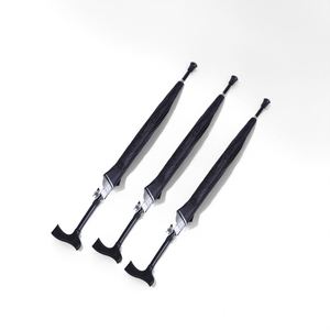 All in 1 Straight Stick Old Man Plastic Handle Semi-automatic <b>Umbrella</b> with logo Printing for Presents - Product Image 3