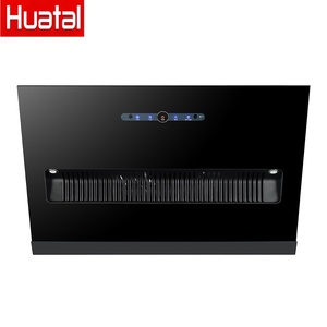 <span class=keywords><strong>Cappa</strong></span> aspirante da cucina a parete nera da 700 mm <span class=keywords><strong>con</strong></span> pulsante, filtro a deflettore, senza canna fumaria - Product Image 2