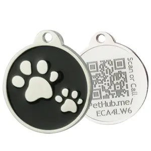 Nettes Design Runde Hunde marke Weiche Emaille Logo Metall legierung Haustier ID Tag Hunde marke