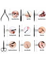 Ensemble d'outils à ongles professionnels en acier inoxydable de luxe personnalisés, kit de manucure et de pédicure portable