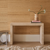 Table console en marbre travertin Cammy Stone - Design moderne multifonctionnel pour salon, chambre à coucher, bureau