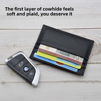 Porte-cartes en cuir véritable avec logo personnalisé classique Portefeuille Slim Business Bank Titulaire de la carte de crédit avec luxe pour les femmes