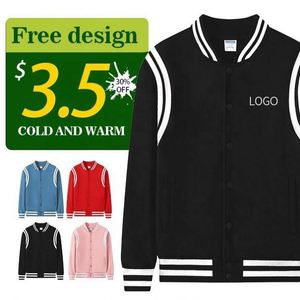 Pure Cotton Eco-Friendly Men's Sport <b>Jackets</b> Soft Fabric Stand Fleece Inner Solid Students Baseball Sweatshirts for Autumn ODM - Product Image 4