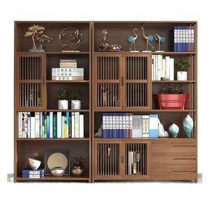 Armadietto da ufficio moderno in stile cinese, armadietto da esposizione Zen in legno massello, - Product Image 5