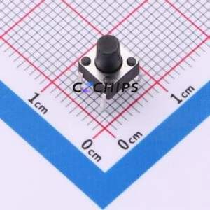 J1L0803110 Tactile Switch Through hole Component (THT)-4P,6x6mm Switch Single Pole Single Throw Round Button 2.6N 6mm - Product Image 1