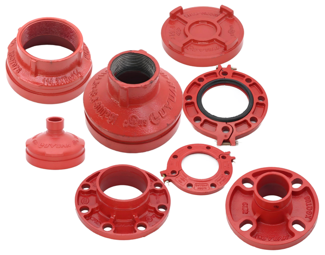 Factory Price FM&UL Approved Fire Fittings Grooved Thread Reducer Flange Coupling Adapter Fire System Fittings
