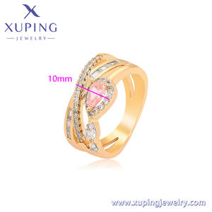 X000669459 Perhiasan XUPING Batu Zirkonia Kubik Sintetis Bentuk Salib Oval Batu <span class=keywords><strong>Pink</strong></span> Cincin Wanita - Product Image 2